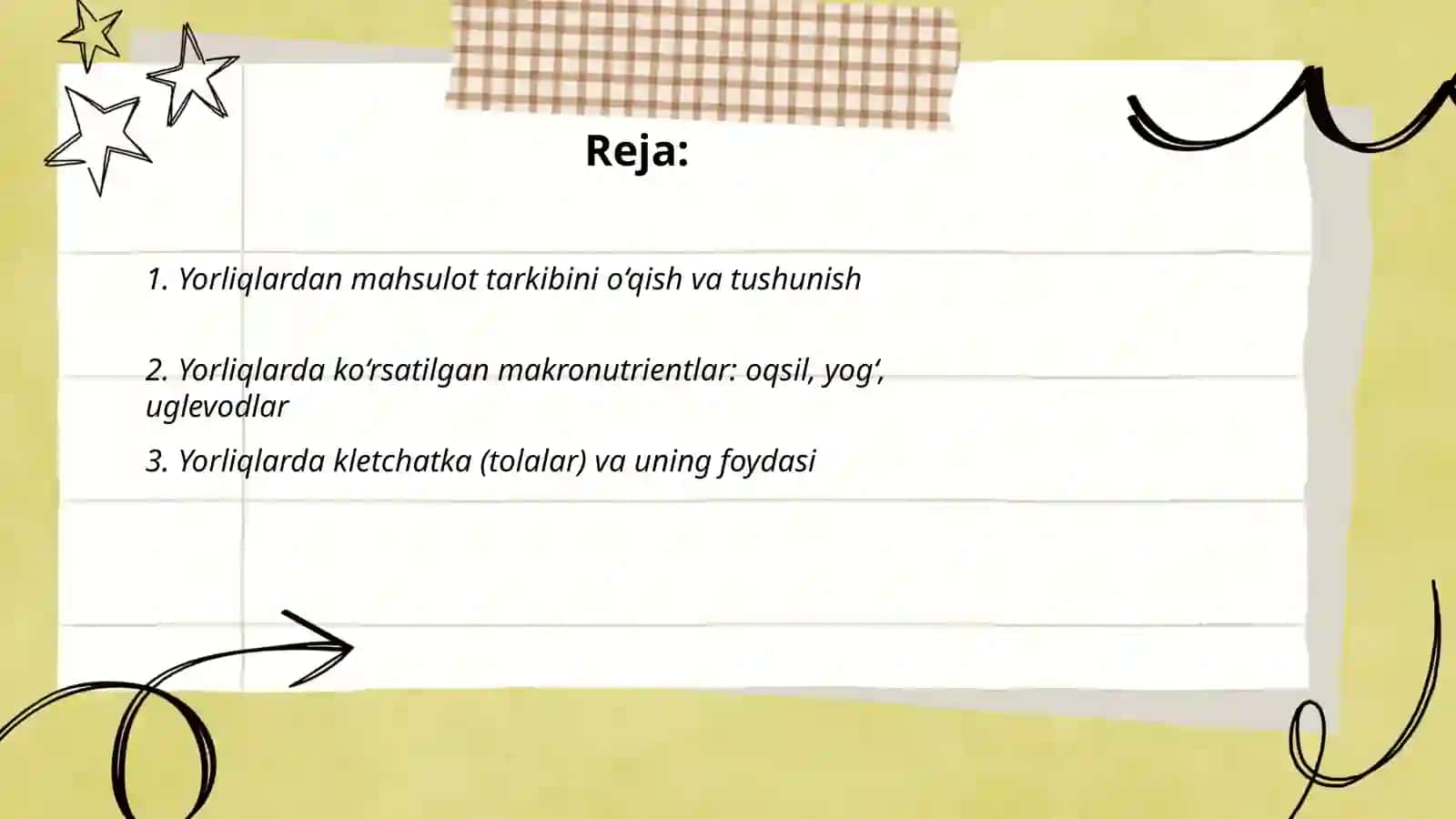Oziq-ovqat Mahsulotlarining Tarkibi 2