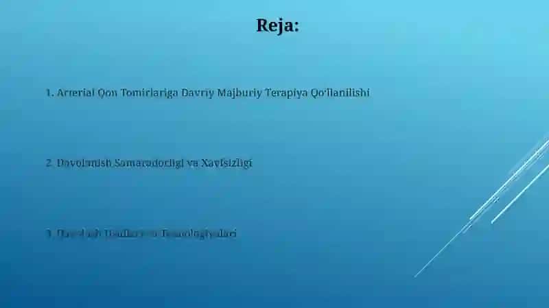 Arterial qon tomirlarni surunkali obligat terapiyani qoʻllash 2