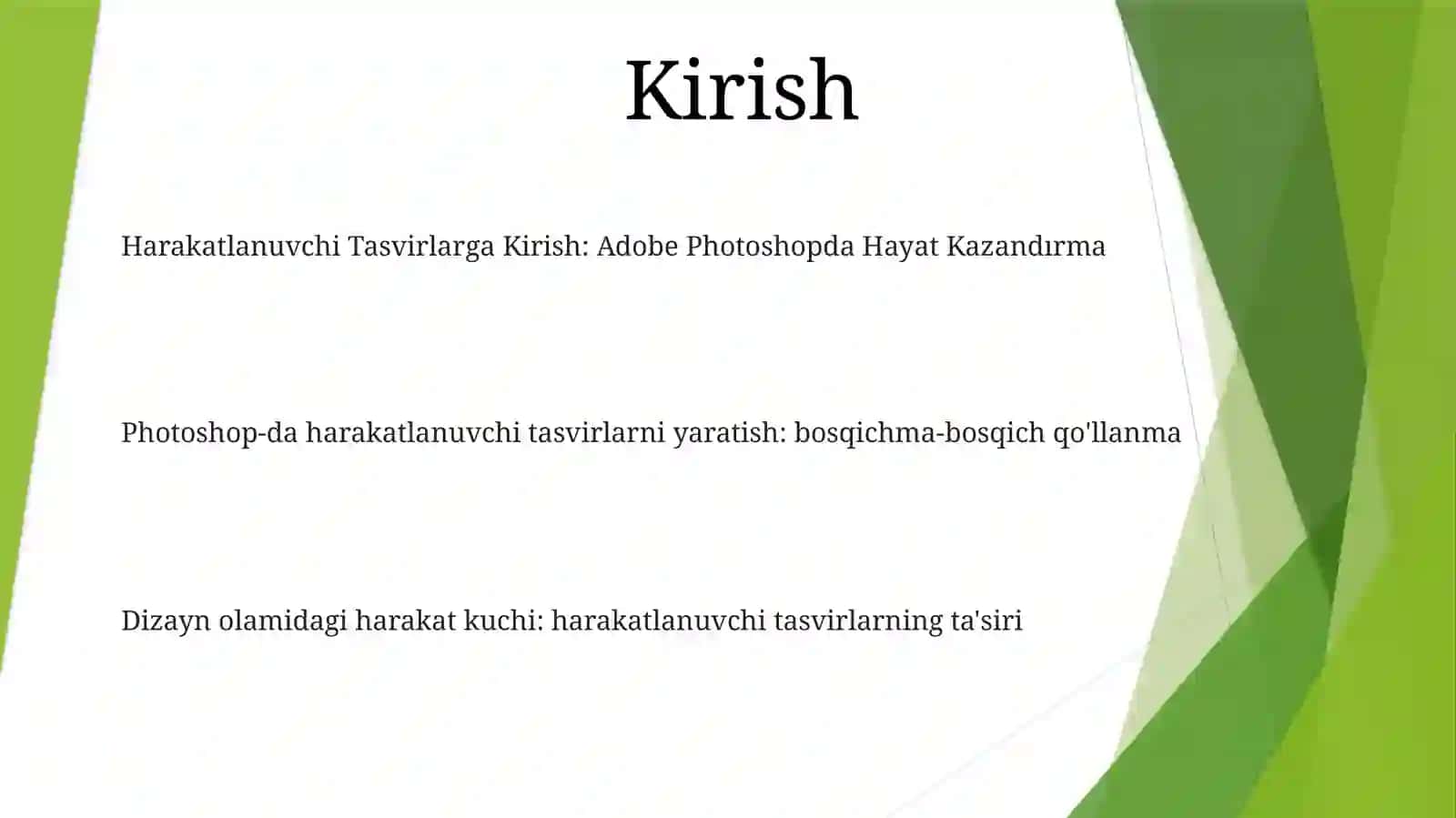 Photoshop Dasturida Harakatlanuvchi Tasvirlar 2