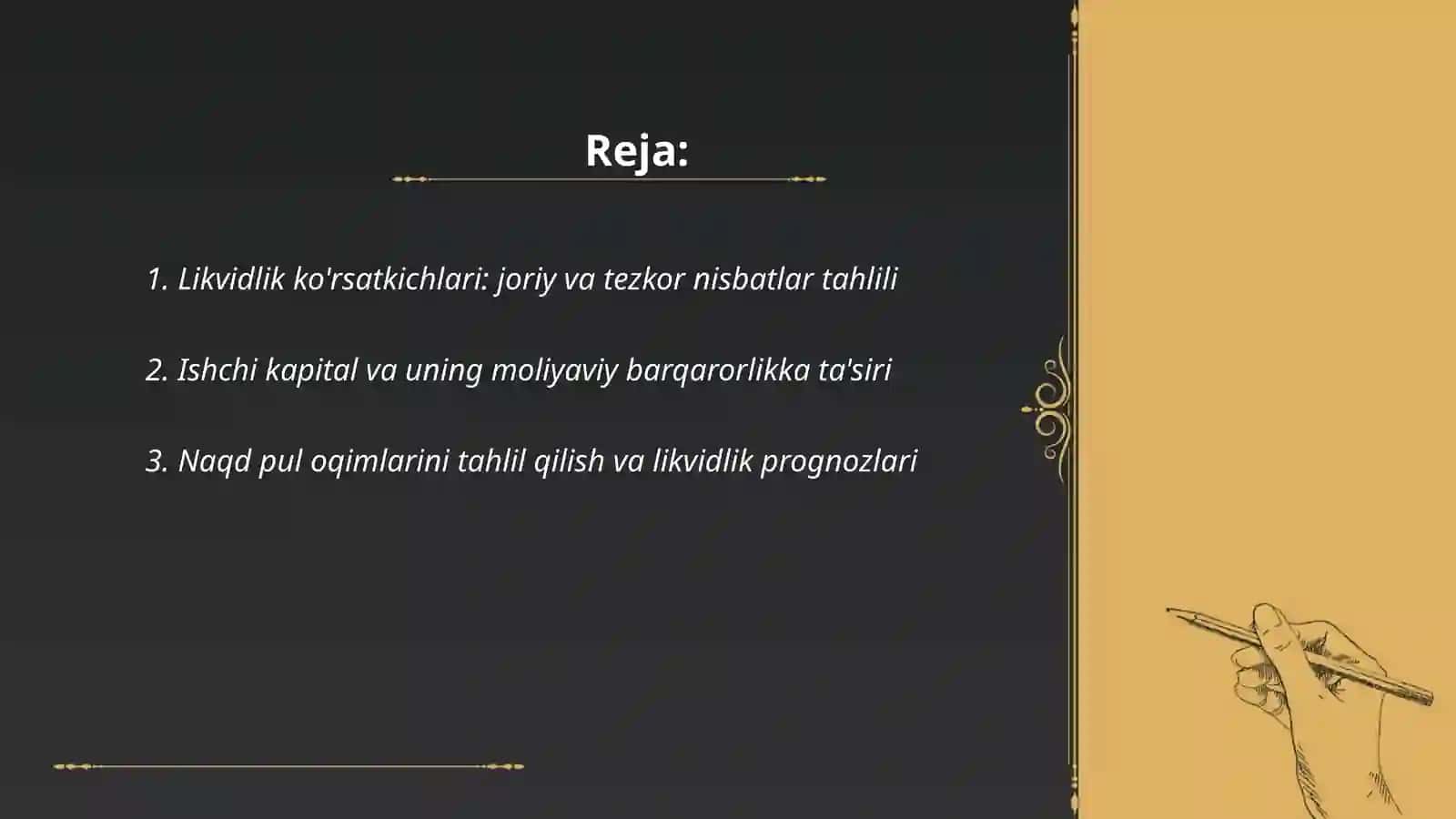 Moliyaviy barqarorlik va likvidlikni baholash 2