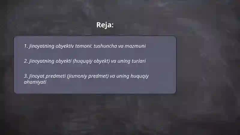 Jinoyatning obyektiv tomoni 2