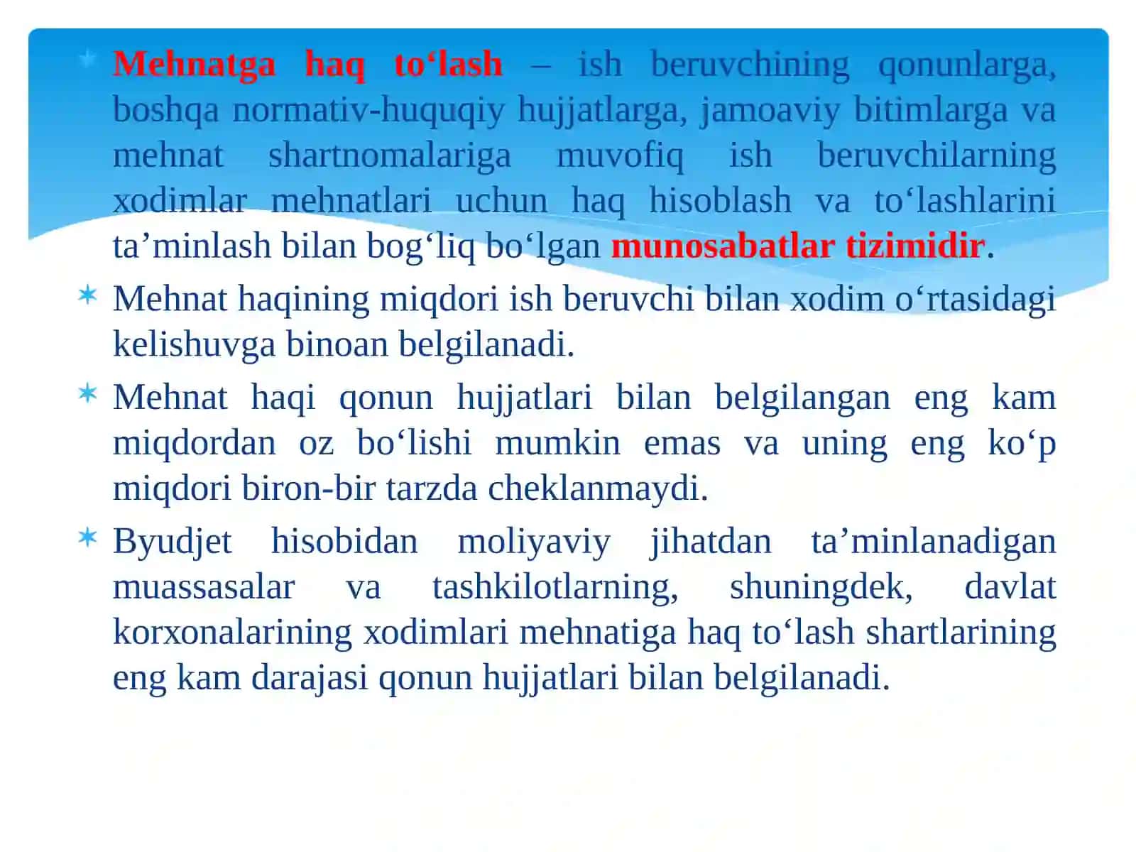 Mehnat va ish haqi hisobi 2