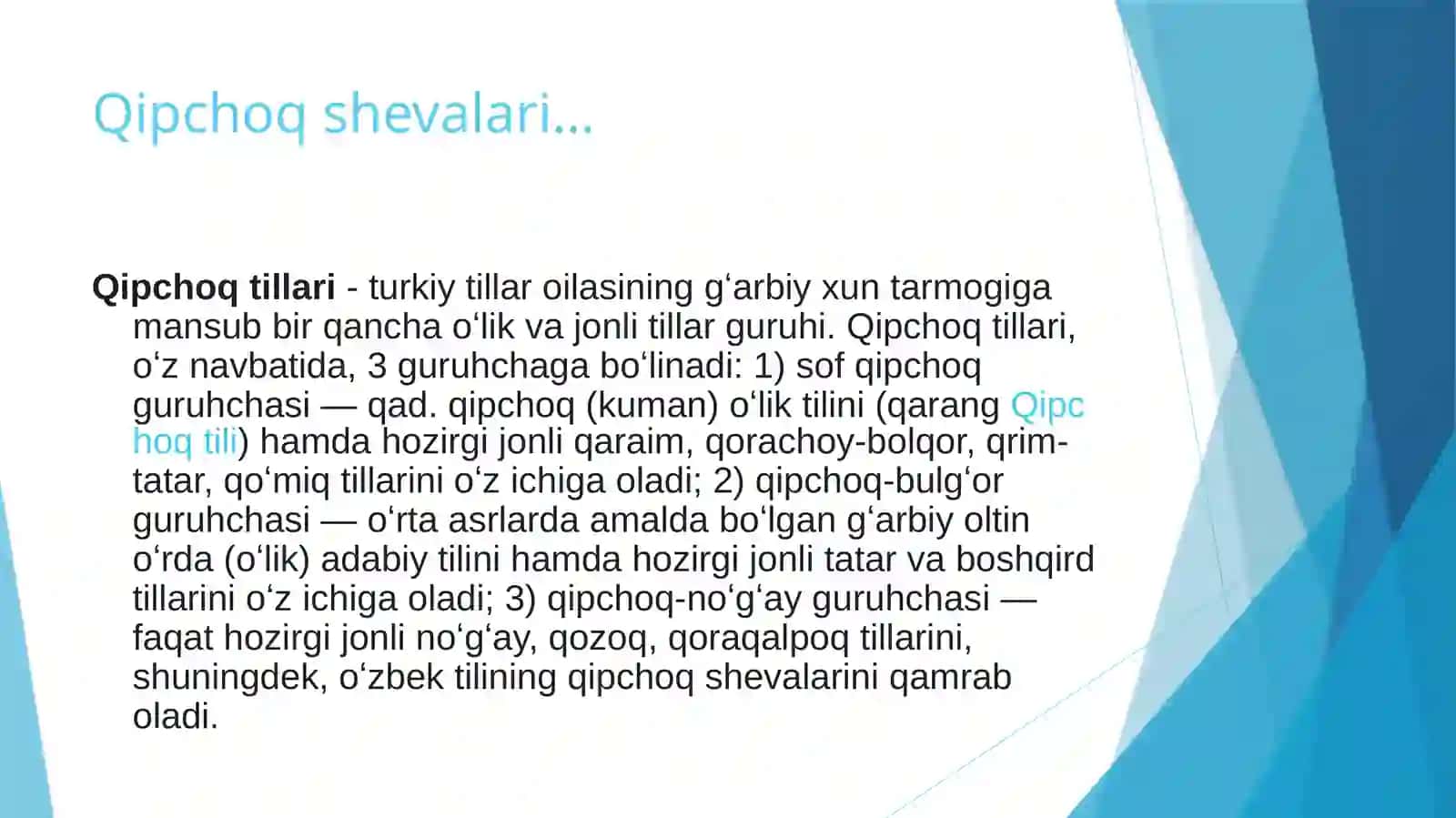 Qipchoq shevasining o‘ziga xos xususiyatlari (Surxondaryo viloyati Denov tumani) 2