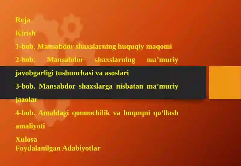 Mansabdor shaxslarning ma'muriy javobgarligi 2