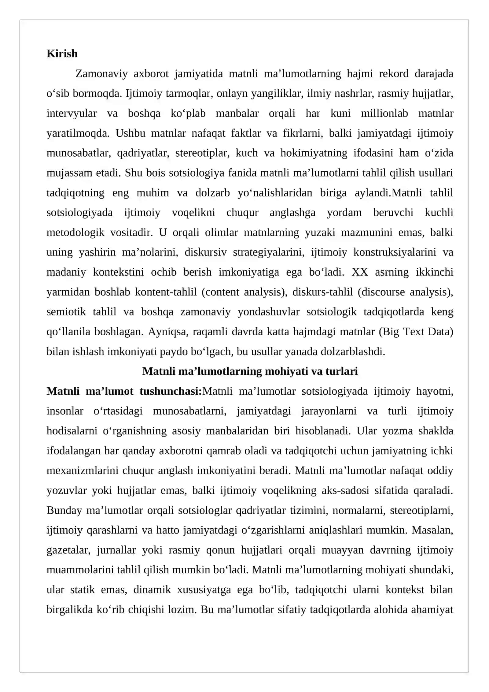 Matnli ma’lumotlarni tahlil qilish 2