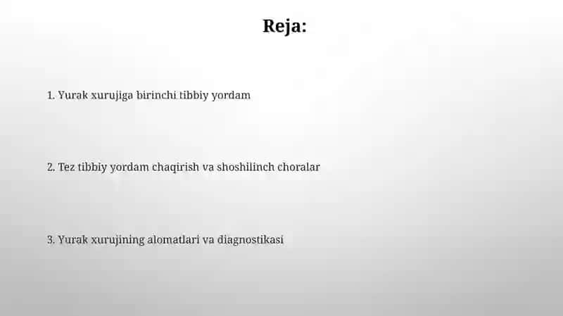 Yurak hurijida birinchi yordam 2