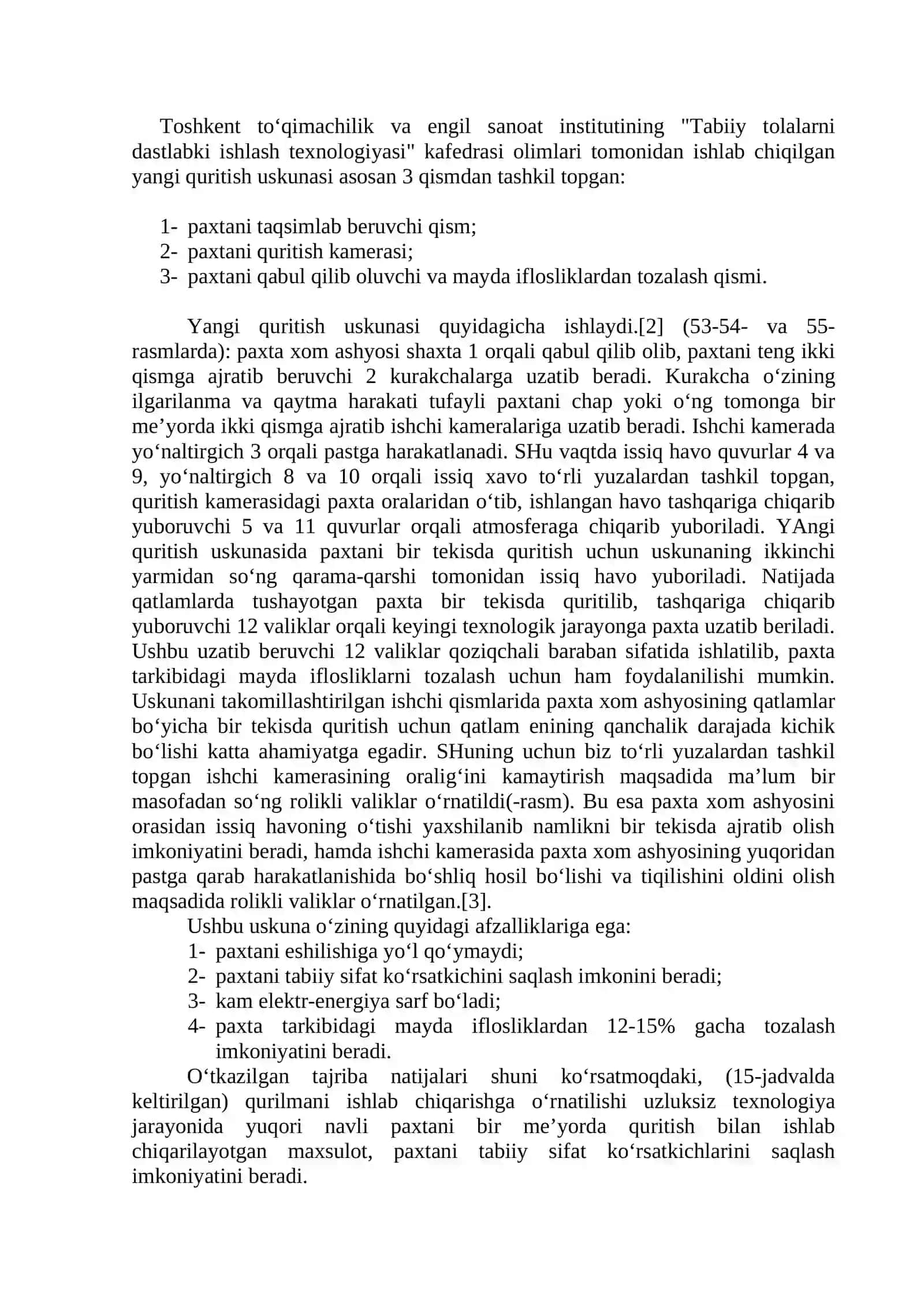 Paxta xomashyosini uchun yangi quritkich 2