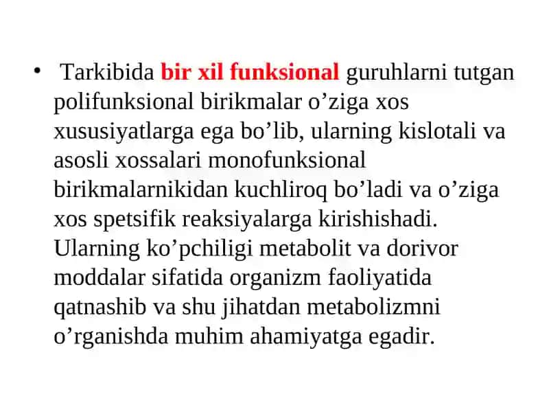 Polifunksional birikmalar va dorivor preparatlar 2