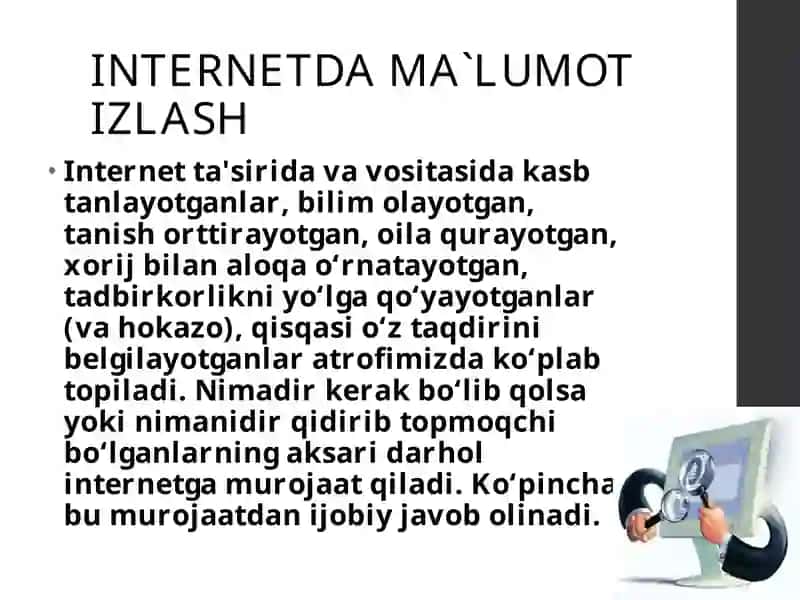 INTERNETDA MA`LUMOT IZLASH 2