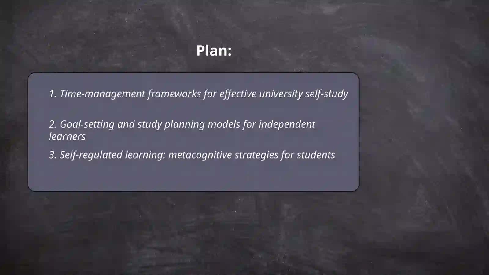 Self-Study Organization 2