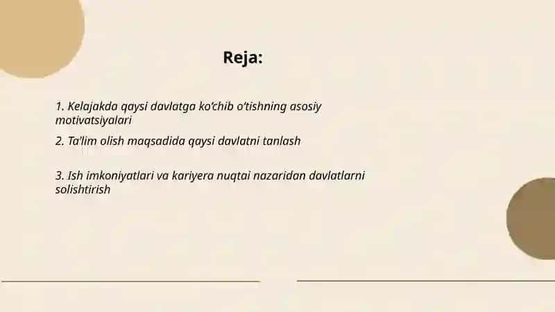 Men kelajakda qaysi davlatga boraman 2