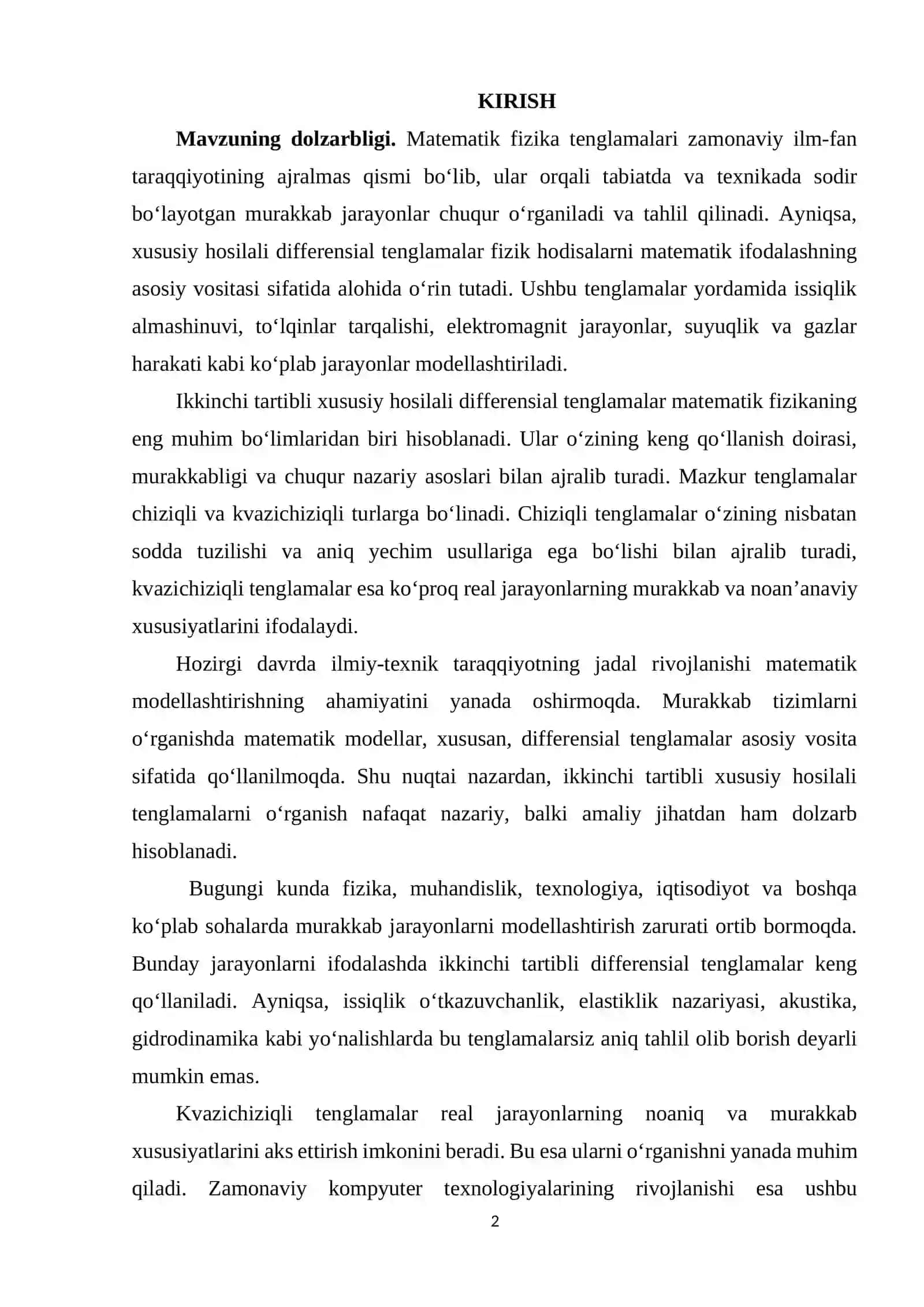 Matematik fizika tenglamalari 2