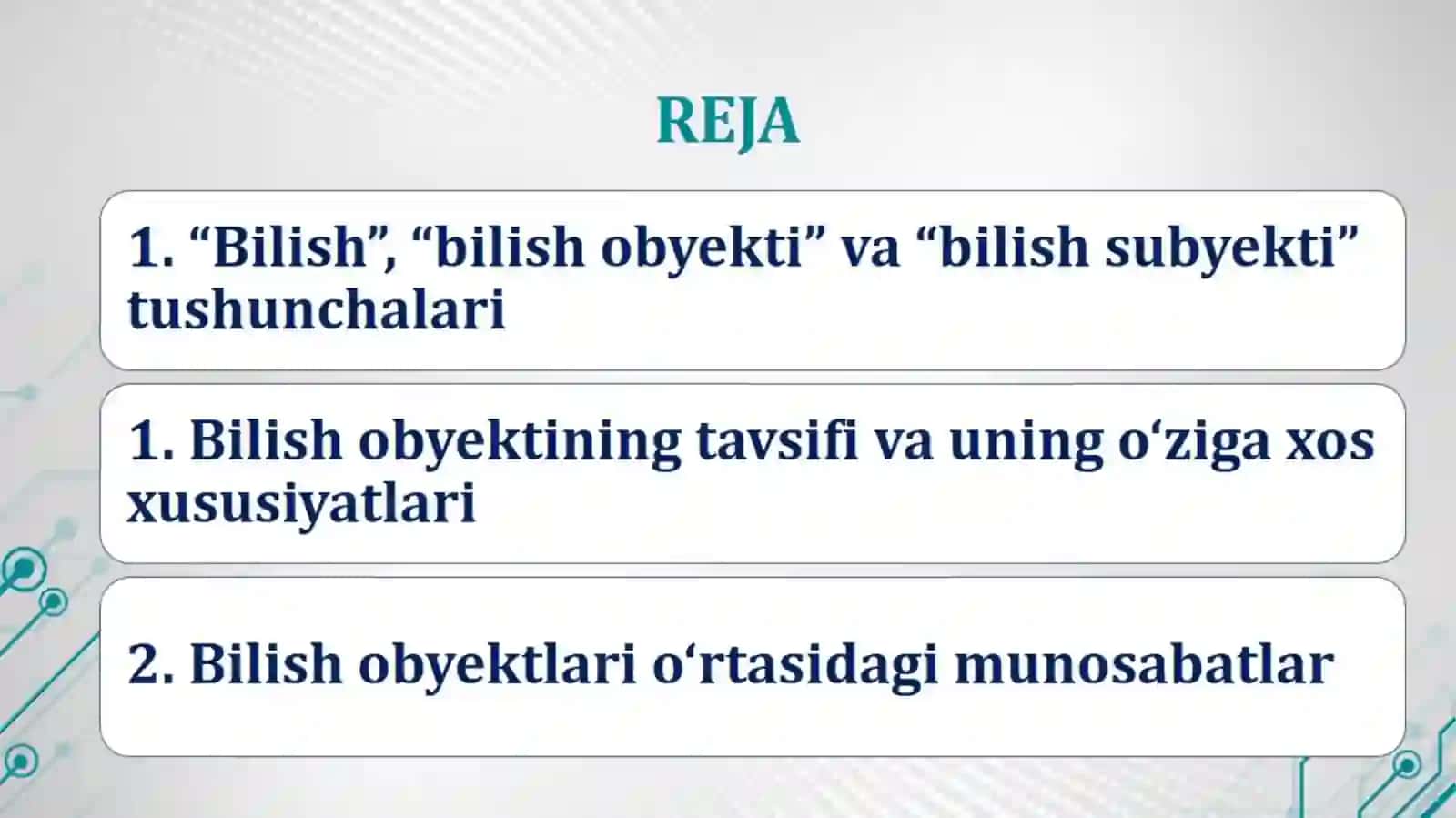 MAVZU.BILISH OBYEKTLARI VA ULARNING TAVSIFI 2