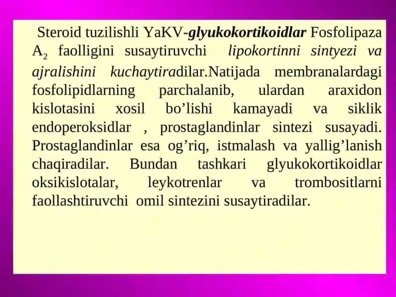 Yallig’lanishgaqarshi vositalar 2
