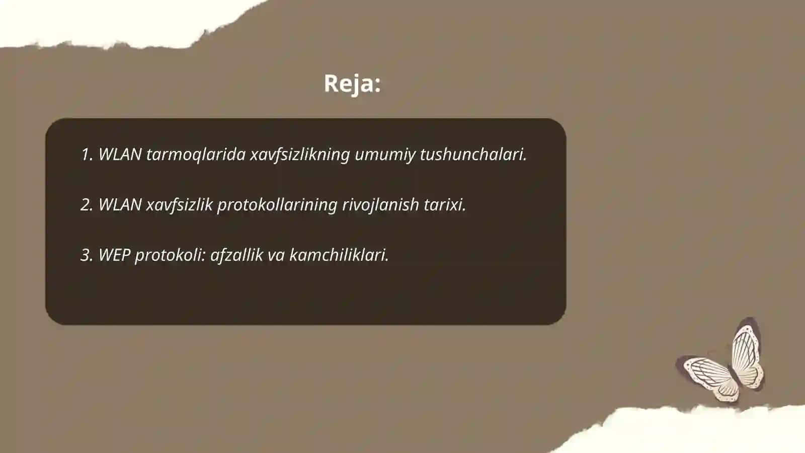WLAN (Wireless Local Area Network) tarmoqlarida xavfsizlik 2
