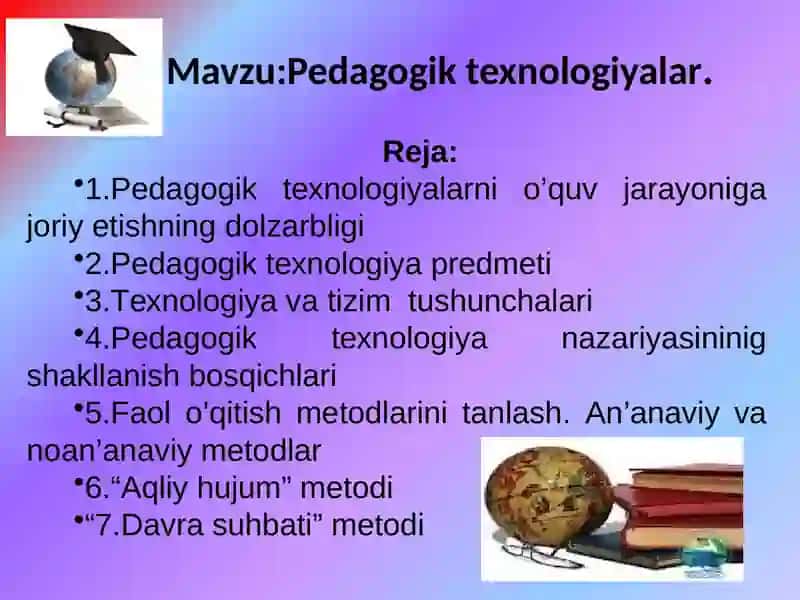 Pedagogik texnologiyalar 2