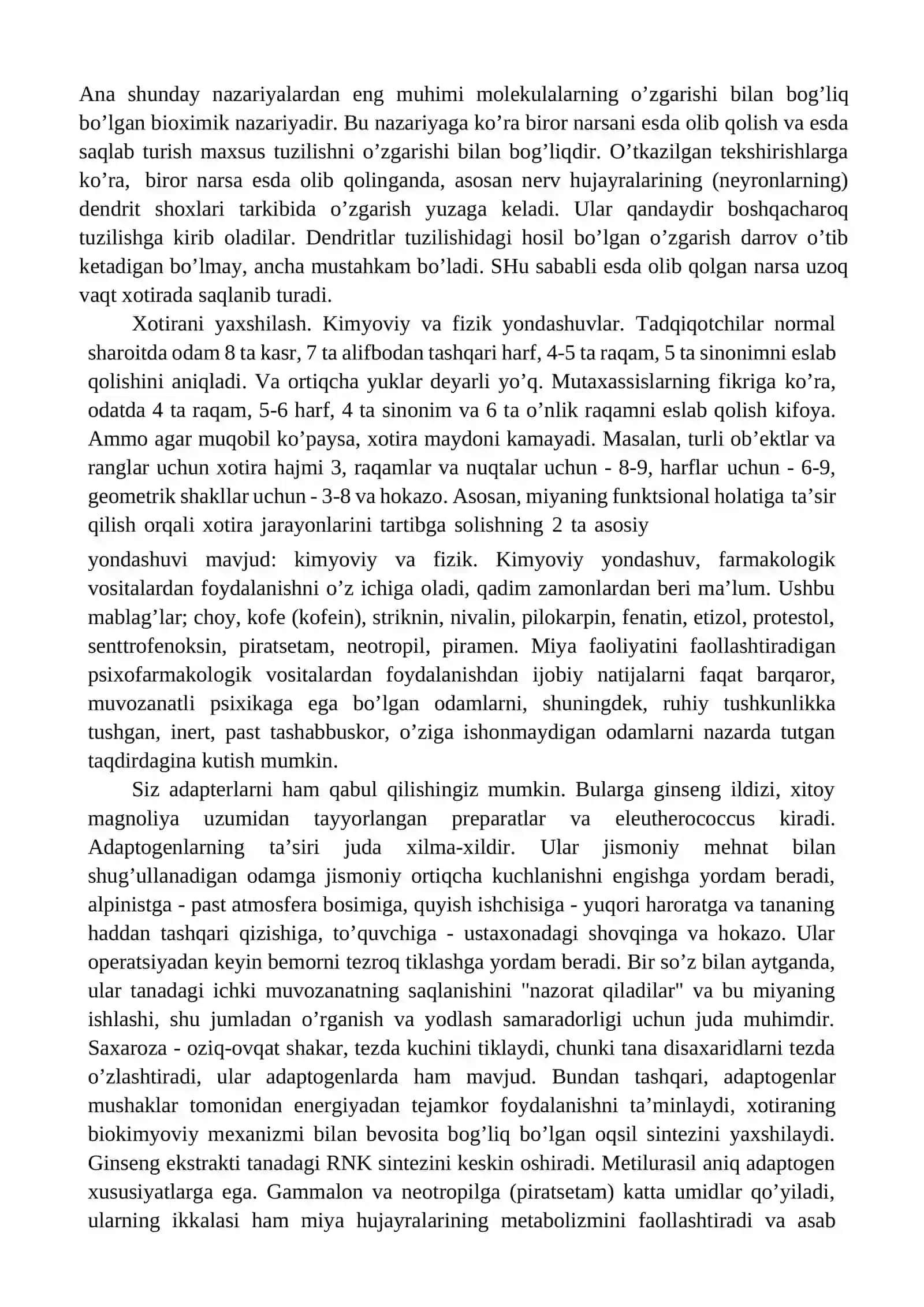 Xotira jarayonlari va turlari 2