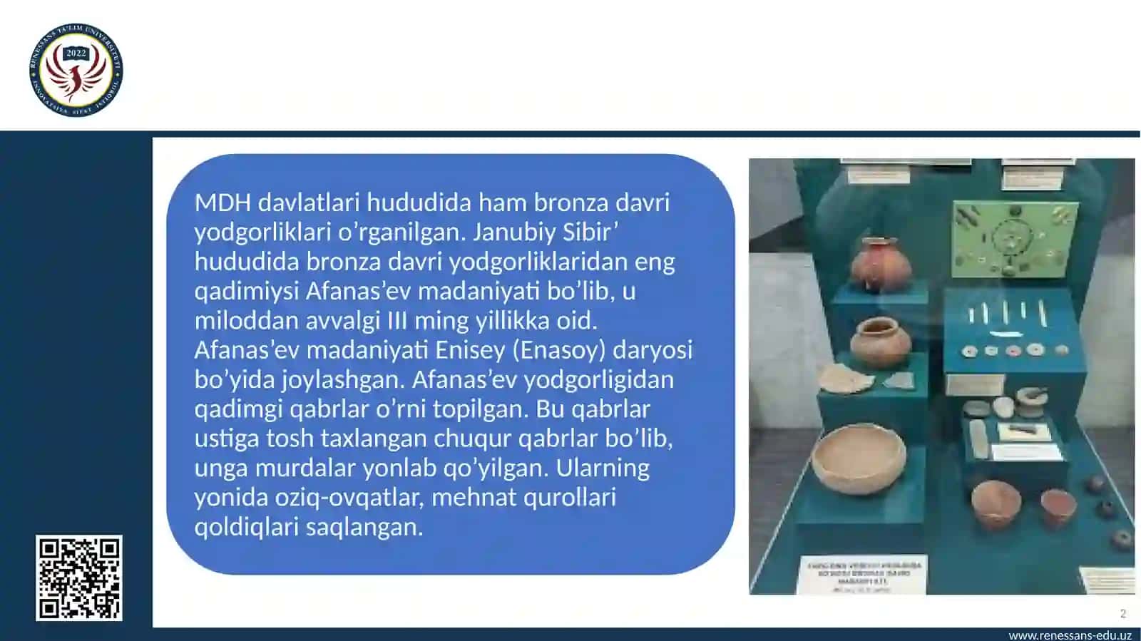Bronza davri xususiyatlari va manzilgohlari 2