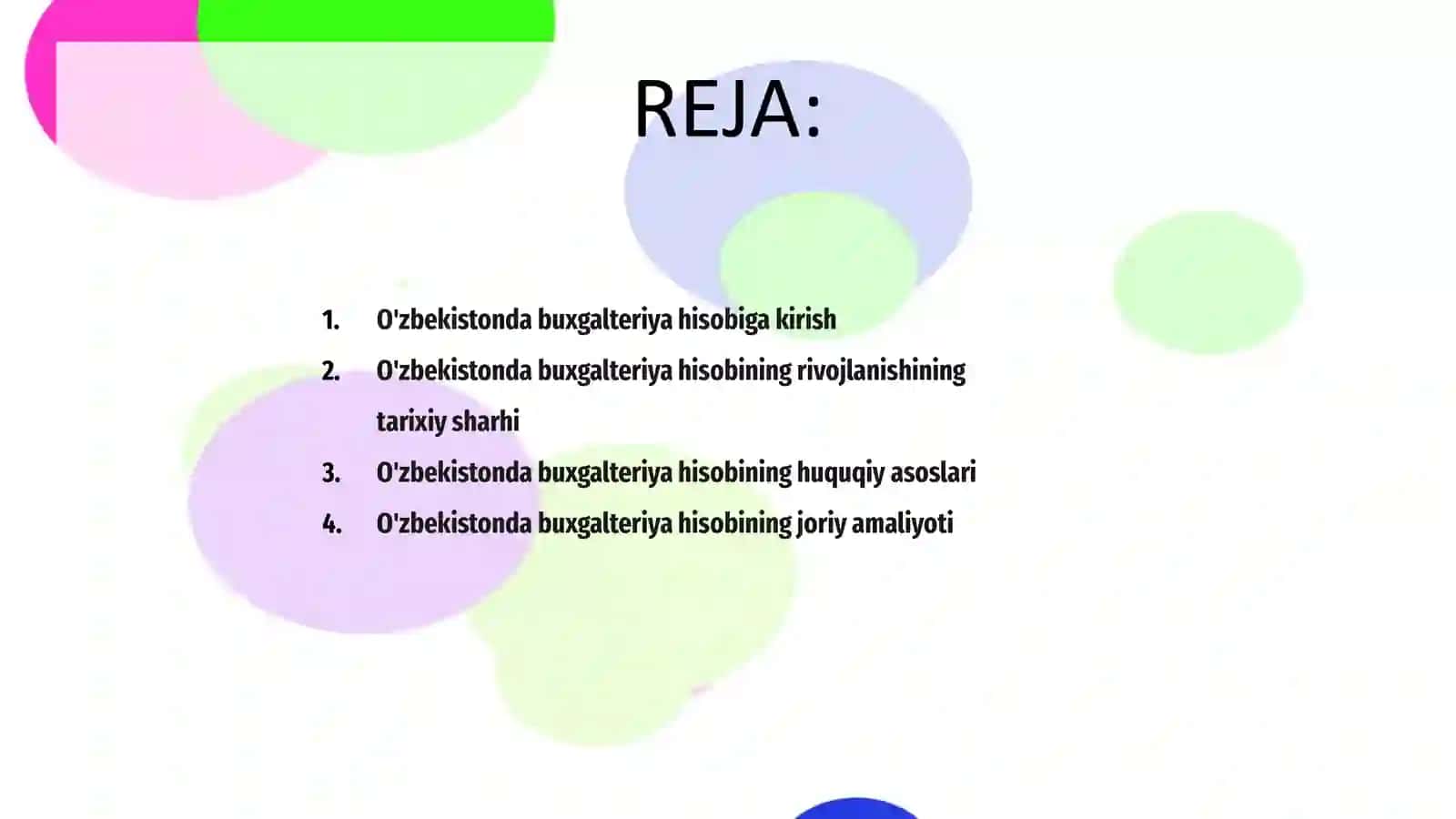 Buxgalteriyahisobining mamlakatimizda rivojlanishi 2