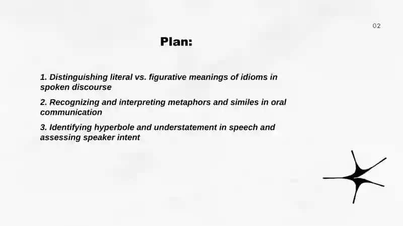 Knowledge and correct use of figurative and literal meaning of phrases and words used in Oral speech 2