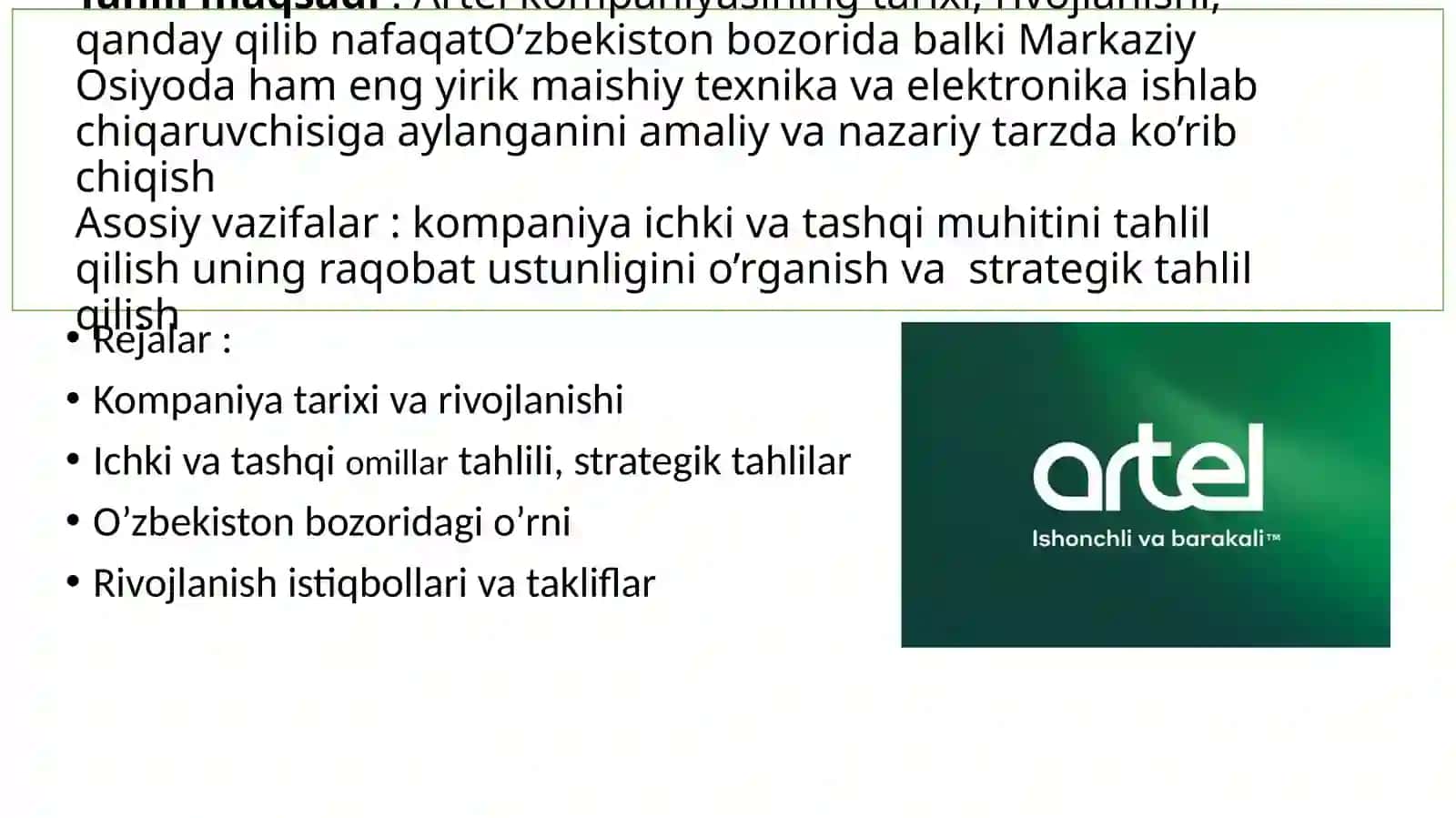 Artel kompaniyasi milliy brend 2