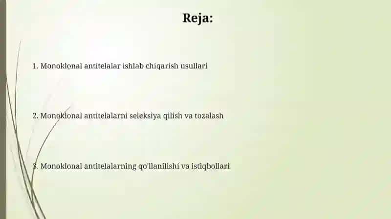 Monoklonal antitelalar olish 2