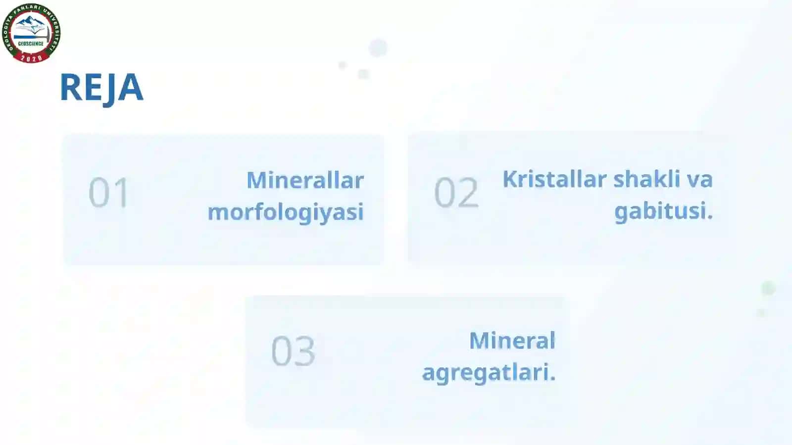 MINERALOGIYA VA KRISTALLOGRAFIYA 2