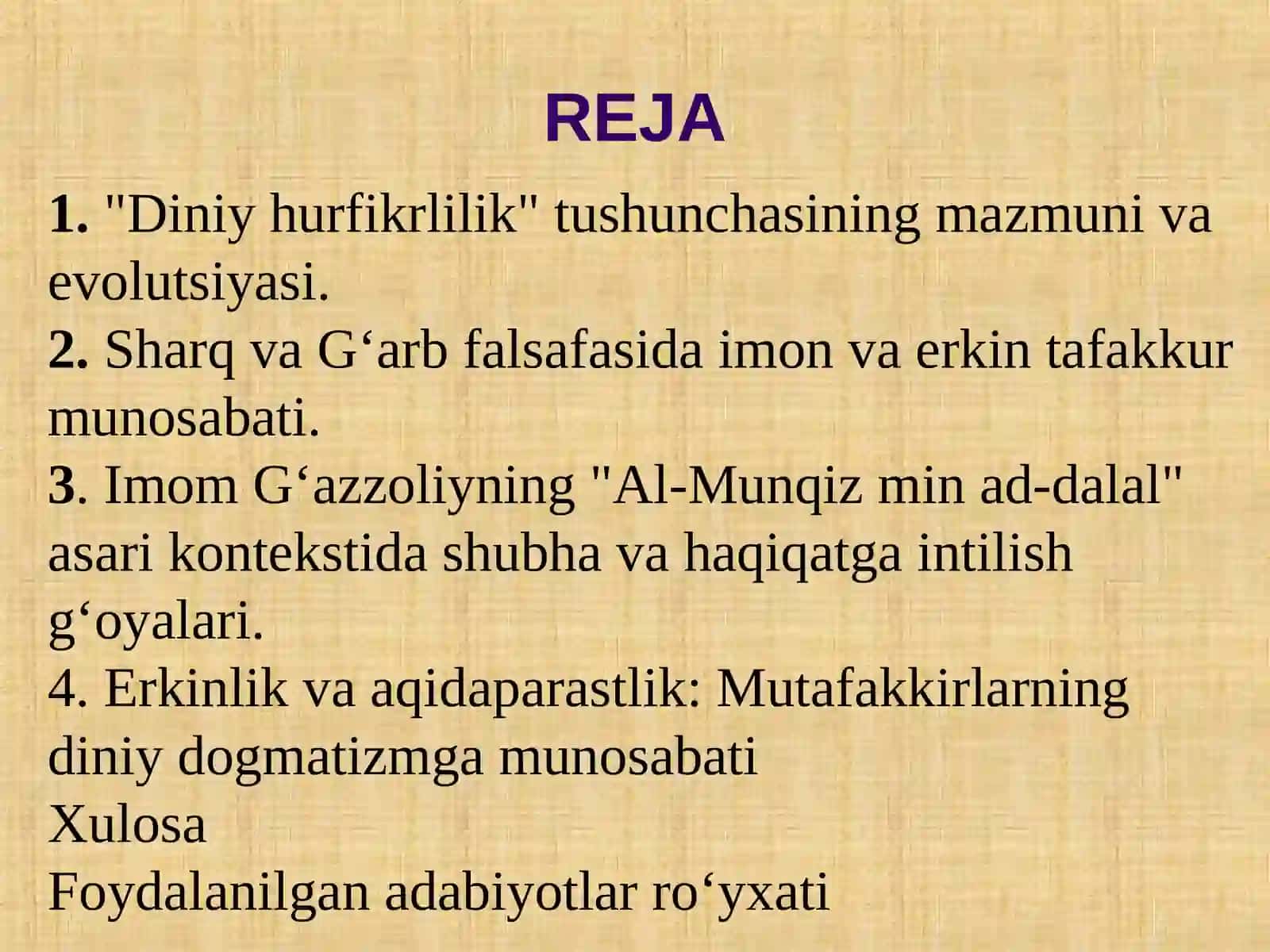 Din va hurfikrlilik 2