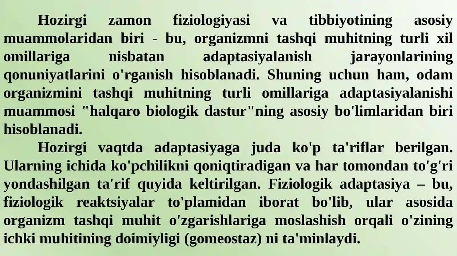 ADAPTAtSIYANINGFIZIOLOGIK ASOSLARI 2