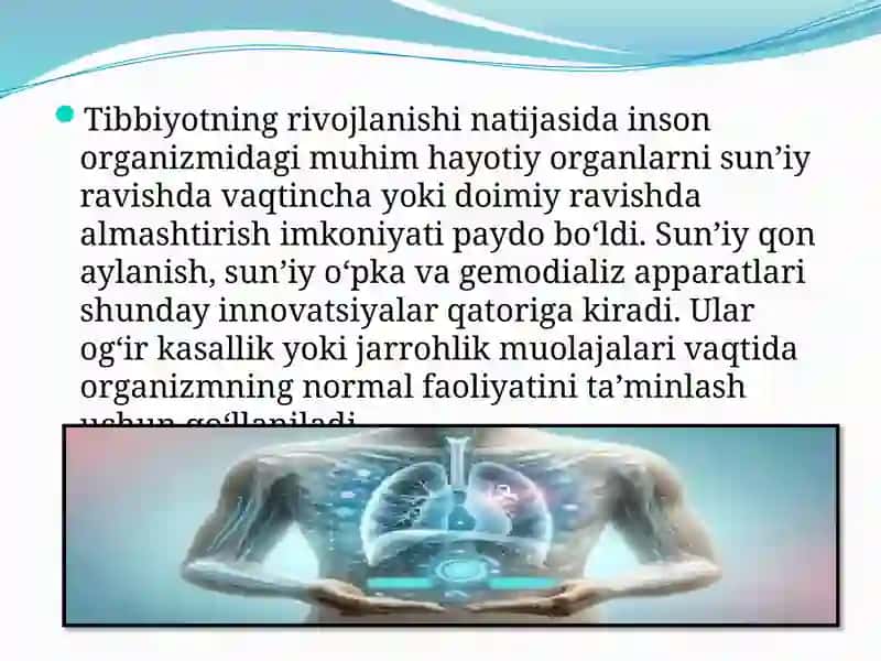 Sun’iy qon aylanish,sun’iy o’pka gemodializ apparatlari 2