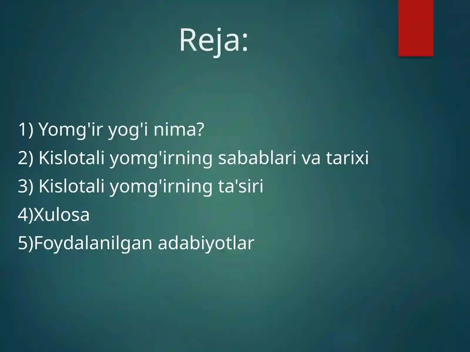 Kislotali yomg'irlar 2
