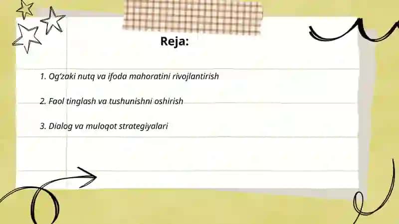 Ogʻzaki nutq va ifoda mahoratini rivojlantirish 2