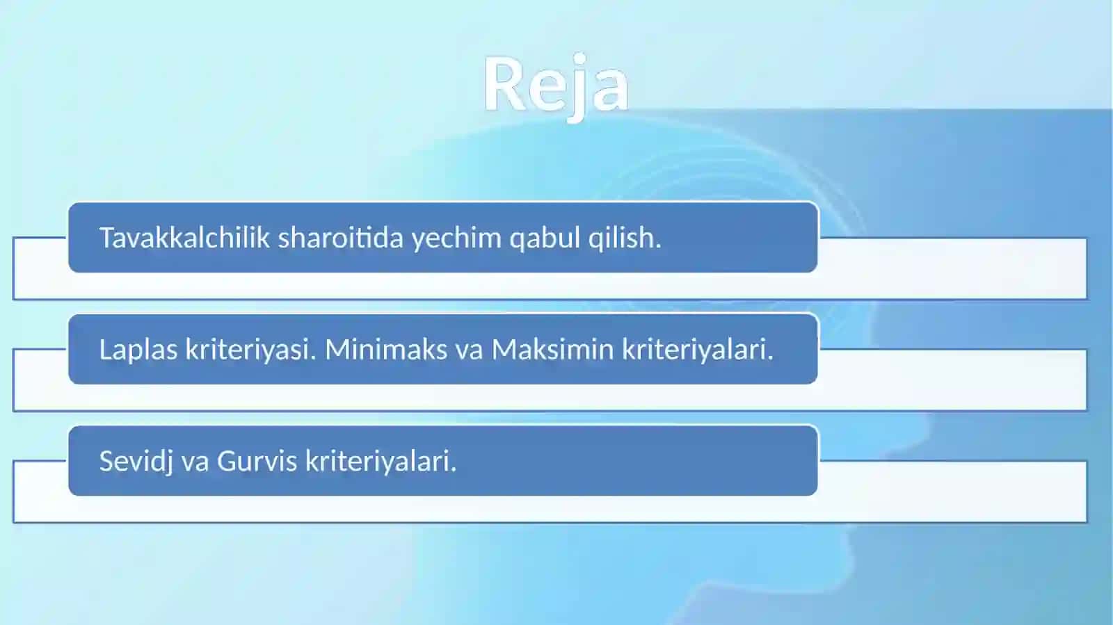 Yechim qabul qilish 2