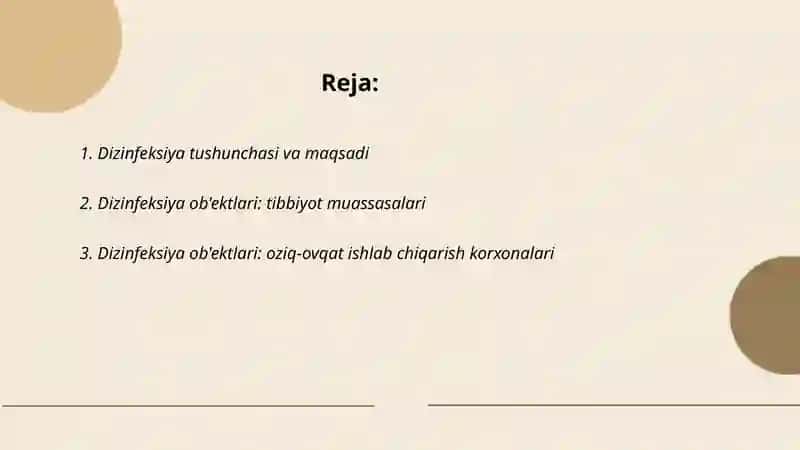 Dizinfeksiya obiktlarni va turlari 2