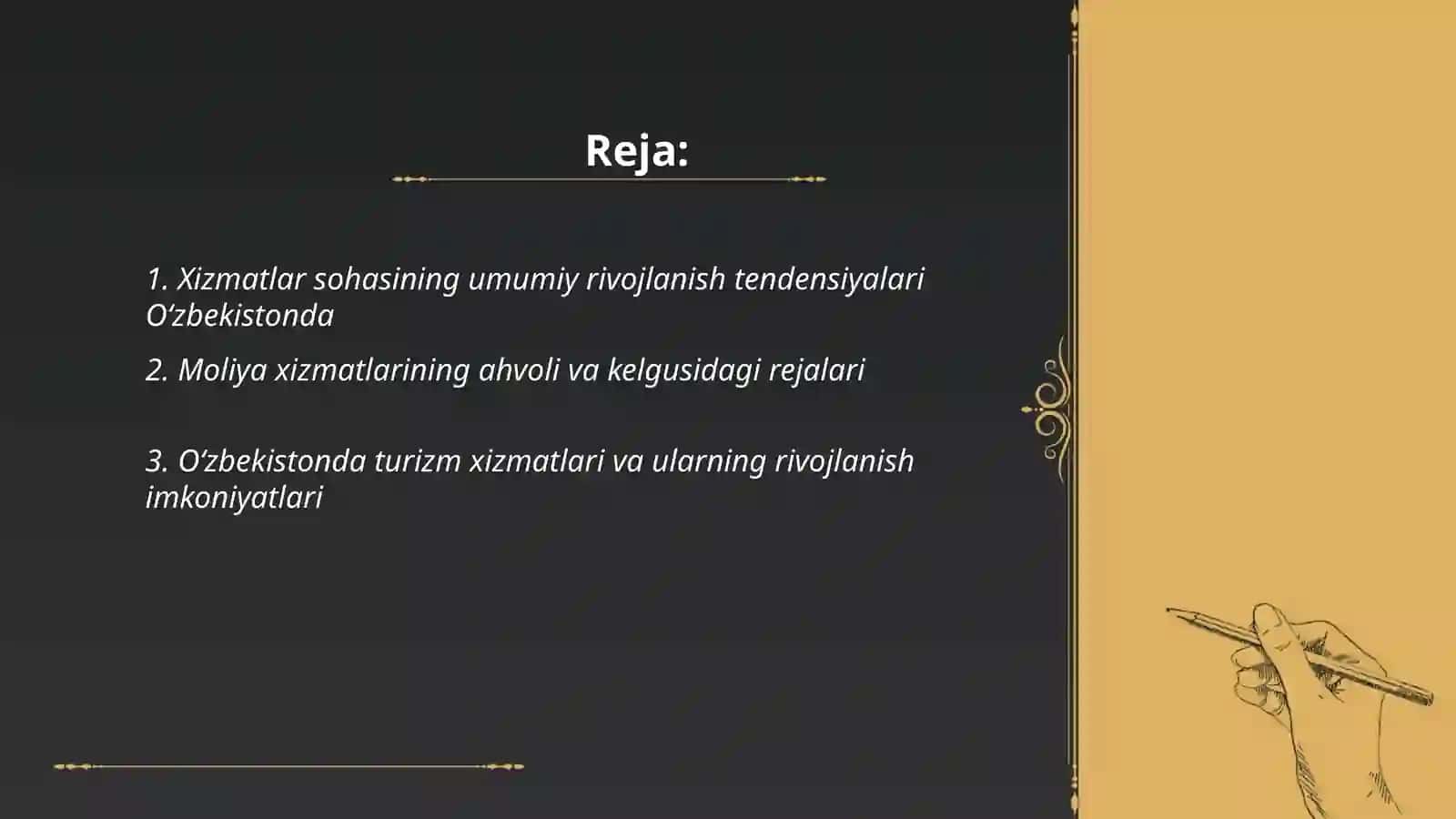 O’zbekistanda xizmatlar sohasi holati tahlli 2