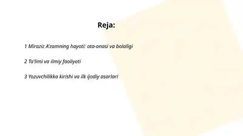 Miraziz A'zamning hayoti va ijodi 2