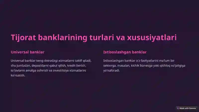 Tijorat banklari operatsiyalari 2