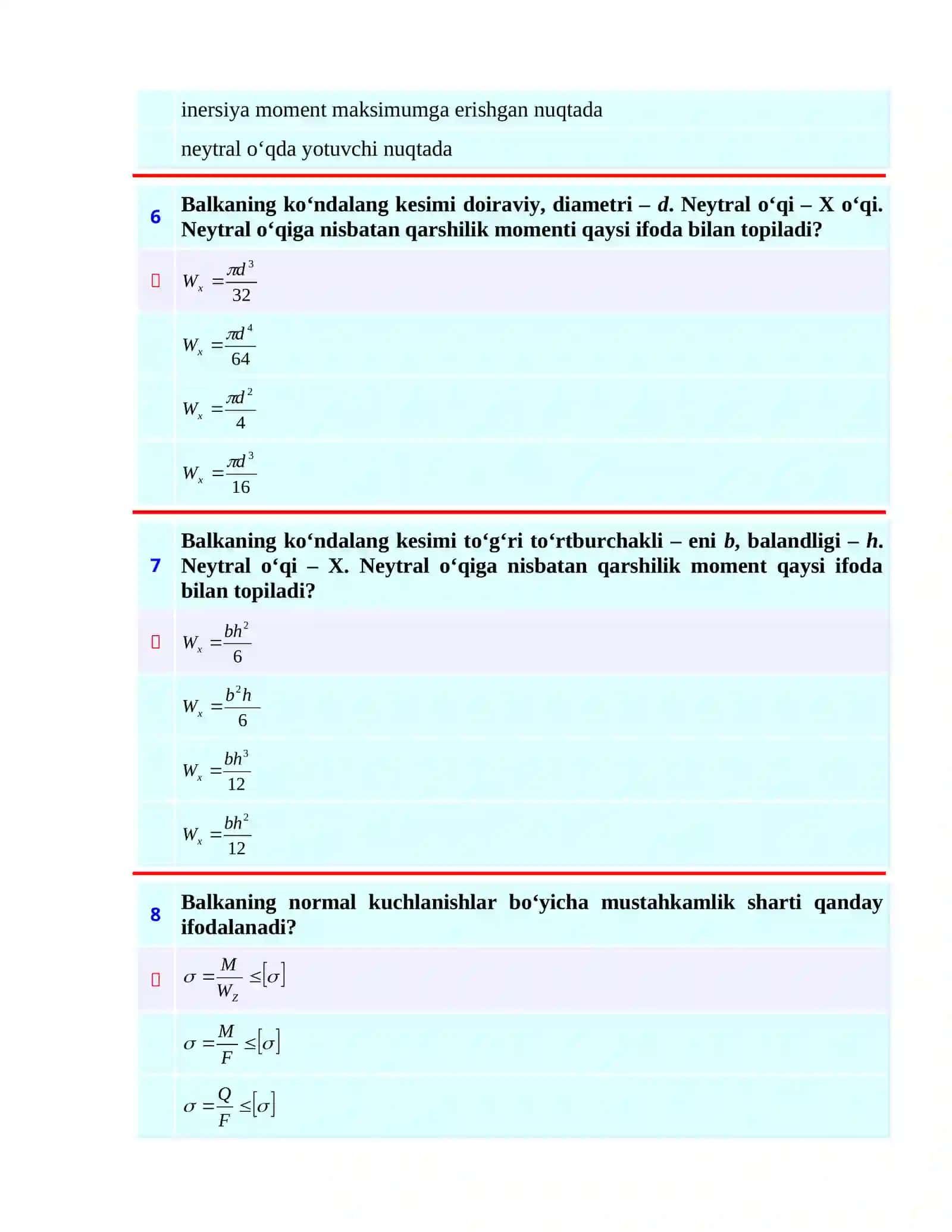 kešuviy kuchlanishlar va modullar 2