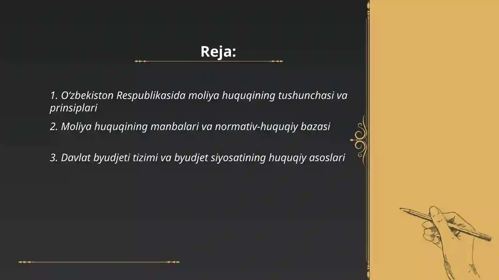 Oʻzbekiston Respublikasida moliya huquqi 2
