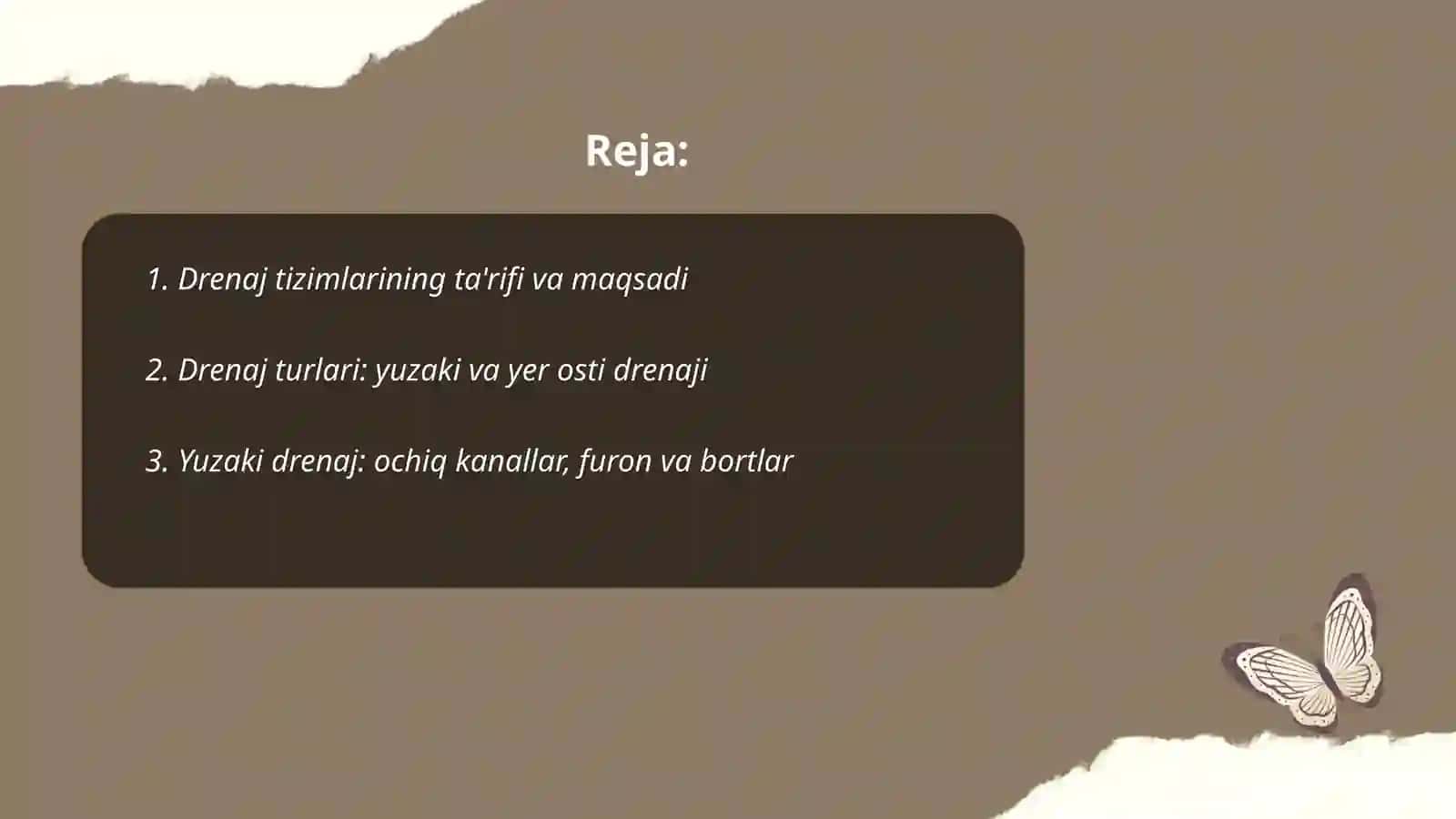 Drenaj tizimlari va ulardan foydalanish 2