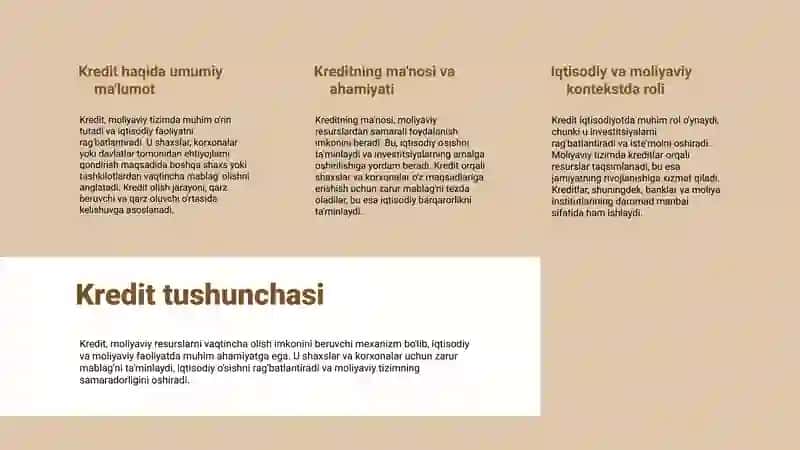 Kreditning mazmuni va mohiyati 2