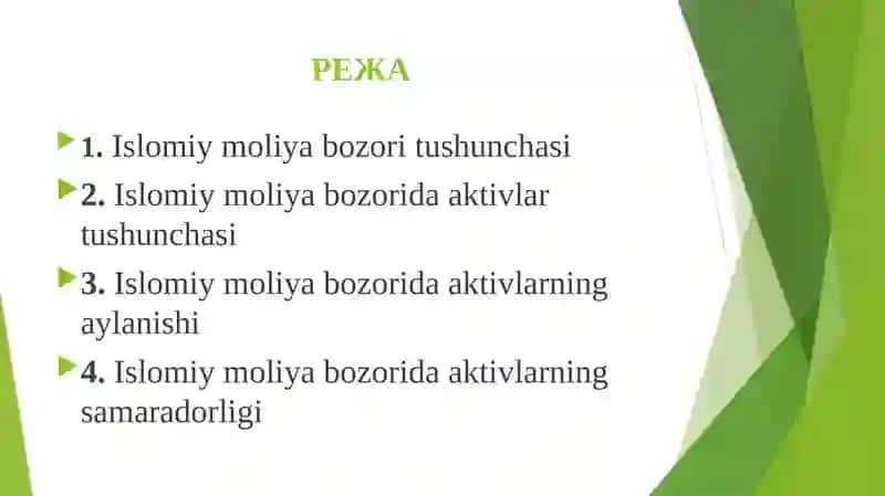 Islomiy moliya bozorida aktivlar tushunchasi 2