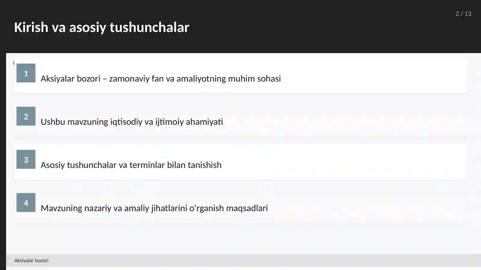 Aksiyalar bozori 2