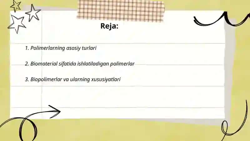 Polimerlar va ulardan tibbiyotda foydalanish 2