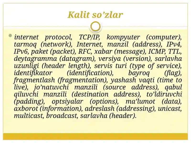 IPv4 va IPv6 protokollari 2