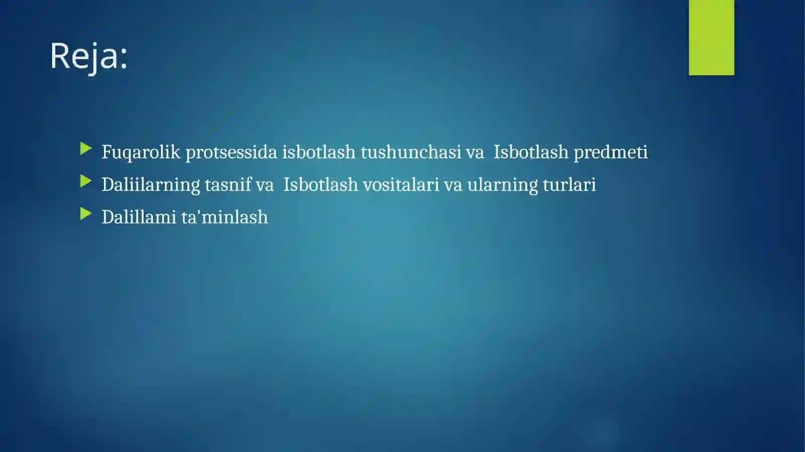 Fuqorolik Protsessida Isbotlash va dalbllar 2