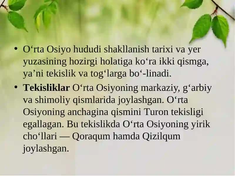 YER YUZASI TUZILISHINING ASOSIYXUSUSIYATLARI 2