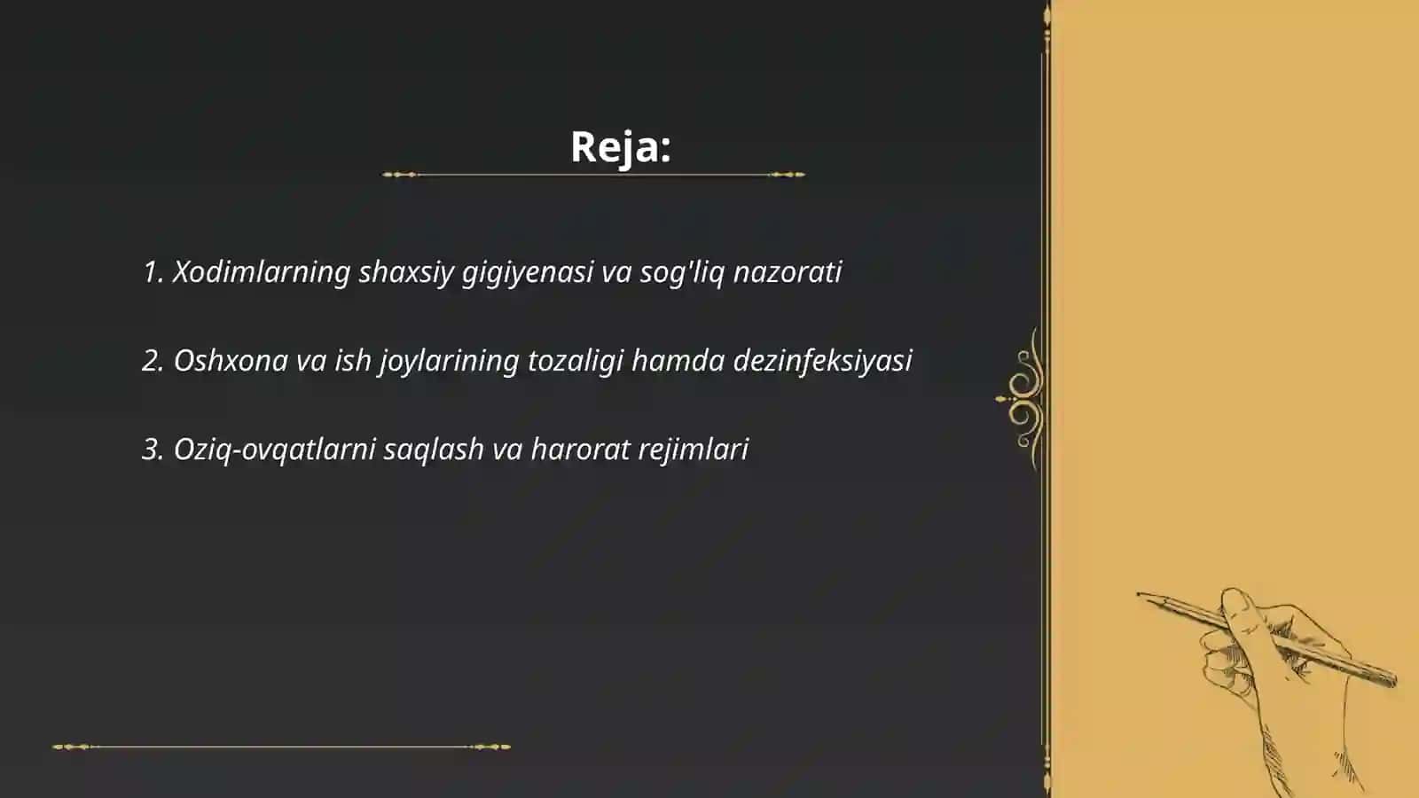 Oziq-ovqatlarni saqlash va harorat rejimlari 2