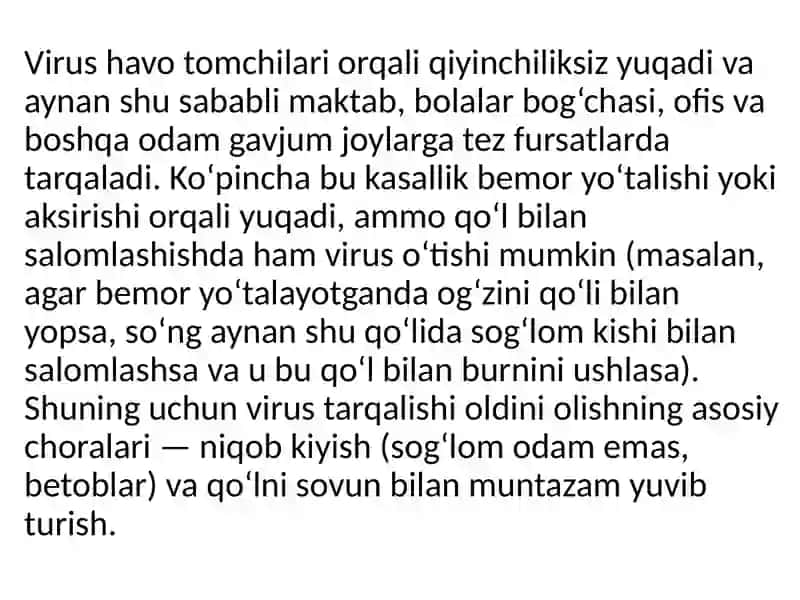 Yuqumlik asalliklar va ularni oldini olish 2