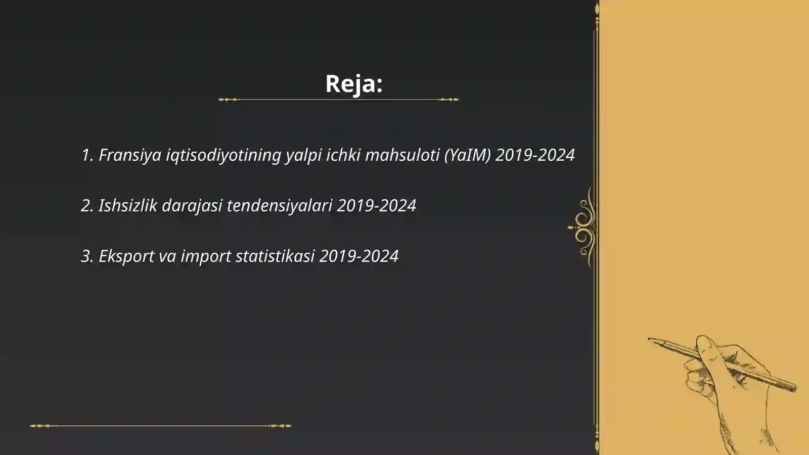 Fransuz iqtisodiyoti 2019-2024 yil statistikadida 2